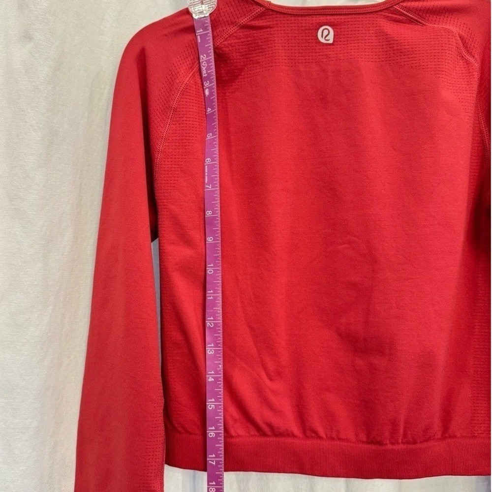 90 Degree by‎ Reflex Womens Seamless Long Sleeve Crop Top Red XL Thumbholes - Picture 7 of 8